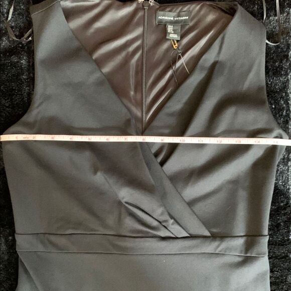 Adrienne Vittadini Black Wrap Sheath Dress with V-Neck NWT Size 2 - Picture 8 of 10